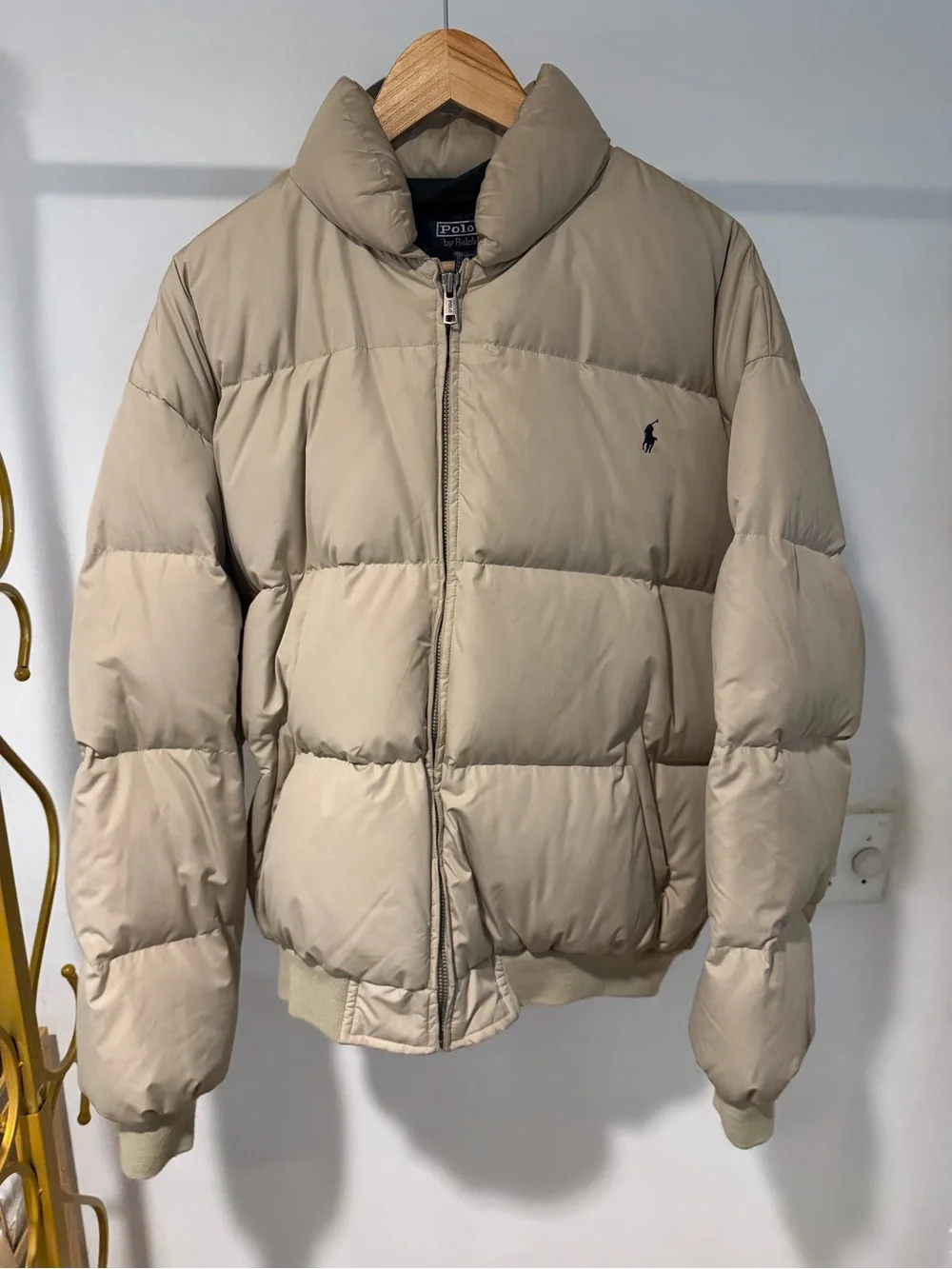 Vintage Polo Ralph Lauren Tan Down Jacket Large